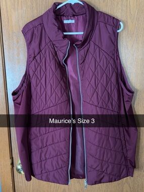 Maurices Quilted Sleeveless Vest - Wine